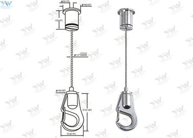 Self Gripping Hook Gallery Hanging System Adjustable With 304 Stainless Steel Wire