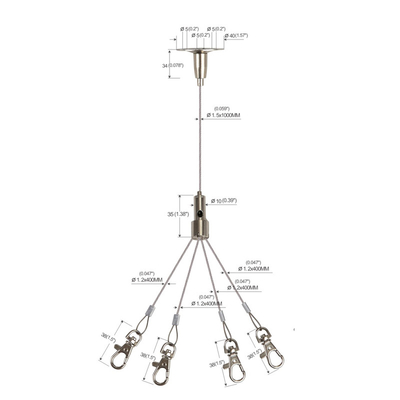 Van de de Draadkabel van de bloempot de Hangende Opschorting Kit Fork Type Indoor yw-86022