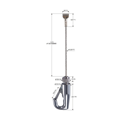 Zinklegering Cobra Head 1.8mm SS Wire Rope Picture Art Schilderij Opknoping Kit YW-860476