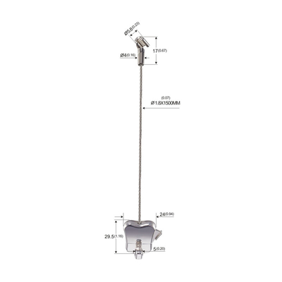 Cobra Metal Cable Art Picture Hanging Kit Vernikkeld Zinklegering 1.8mm