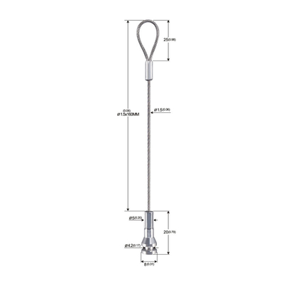 Messing Snap Zinklegering Kabel Looping Gripper Voor Licht Opknoping 1.5mm
