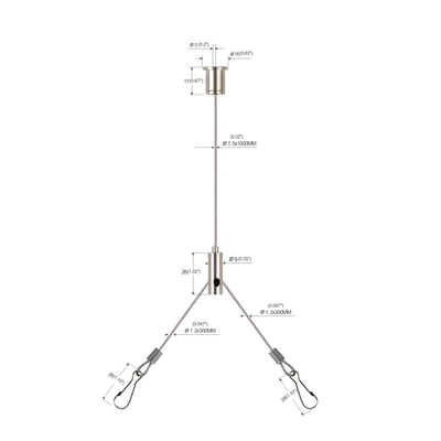 Led-paneelverlichting Y-type kabelophangset met haken YW-86032