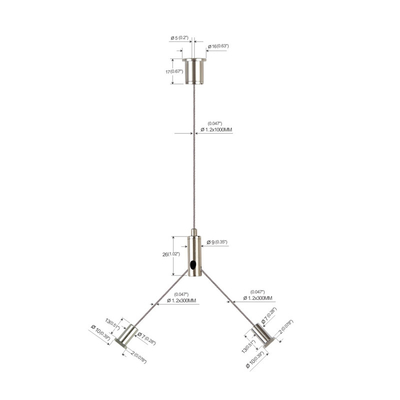 Led-paneelverlichting Y-type kabelophangset met haken YW-86032