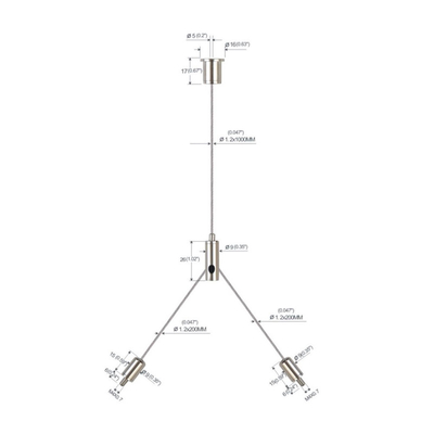 Led-paneelverlichting Y-type kabelophangset met haken YW-86032