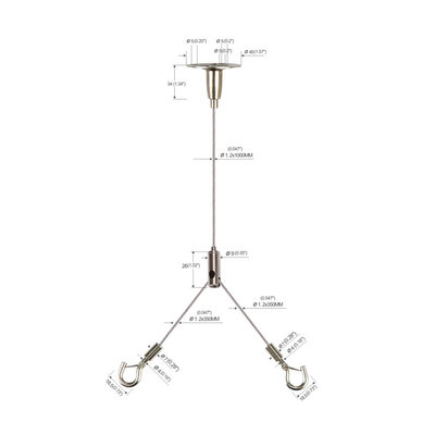 Led-paneelverlichting Y-type kabelophangset met haken YW-86032