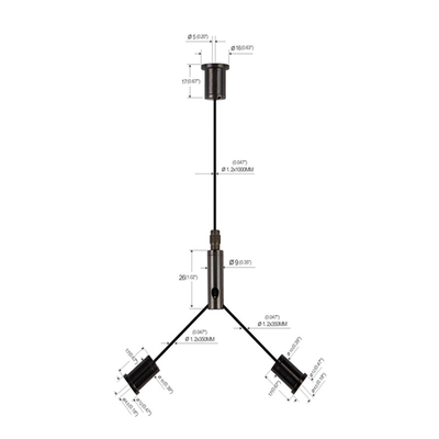 Led-paneelverlichting Y-type kabelophangset met haken YW-86032