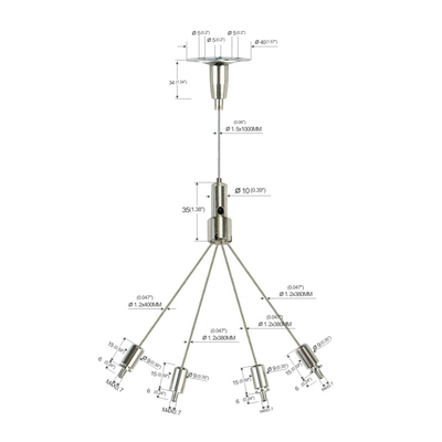 Van de de Draadkabel van de bloempot de Hangende Opschorting Kit Fork Type Indoor yw-86022