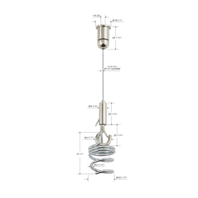 Acoustic panel hanging system met verstelbare kabelgrepen 1,5 mm draad touw