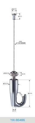 Roestvrijstalen kabelgripper Art Hanging System Verstelbare hoogte 50 lbs Gewichtscapaciteit