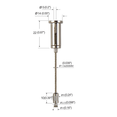 1.2mm Draad zijdelingse uitgang Hangend Draad touw Custom Length Draad Suspension Kit For Picture Frame