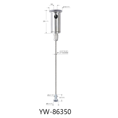 LED-verlichting Kabel systeem met 1,2 mm schroef in draad 600 mm lengte verstelbare afwerking