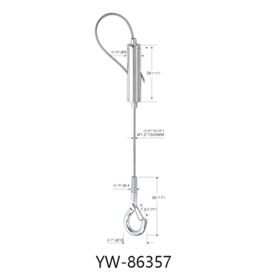 LED-verlichting Kabel systeem met 1,2 mm schroef in draad 600 mm lengte verstelbare afwerking